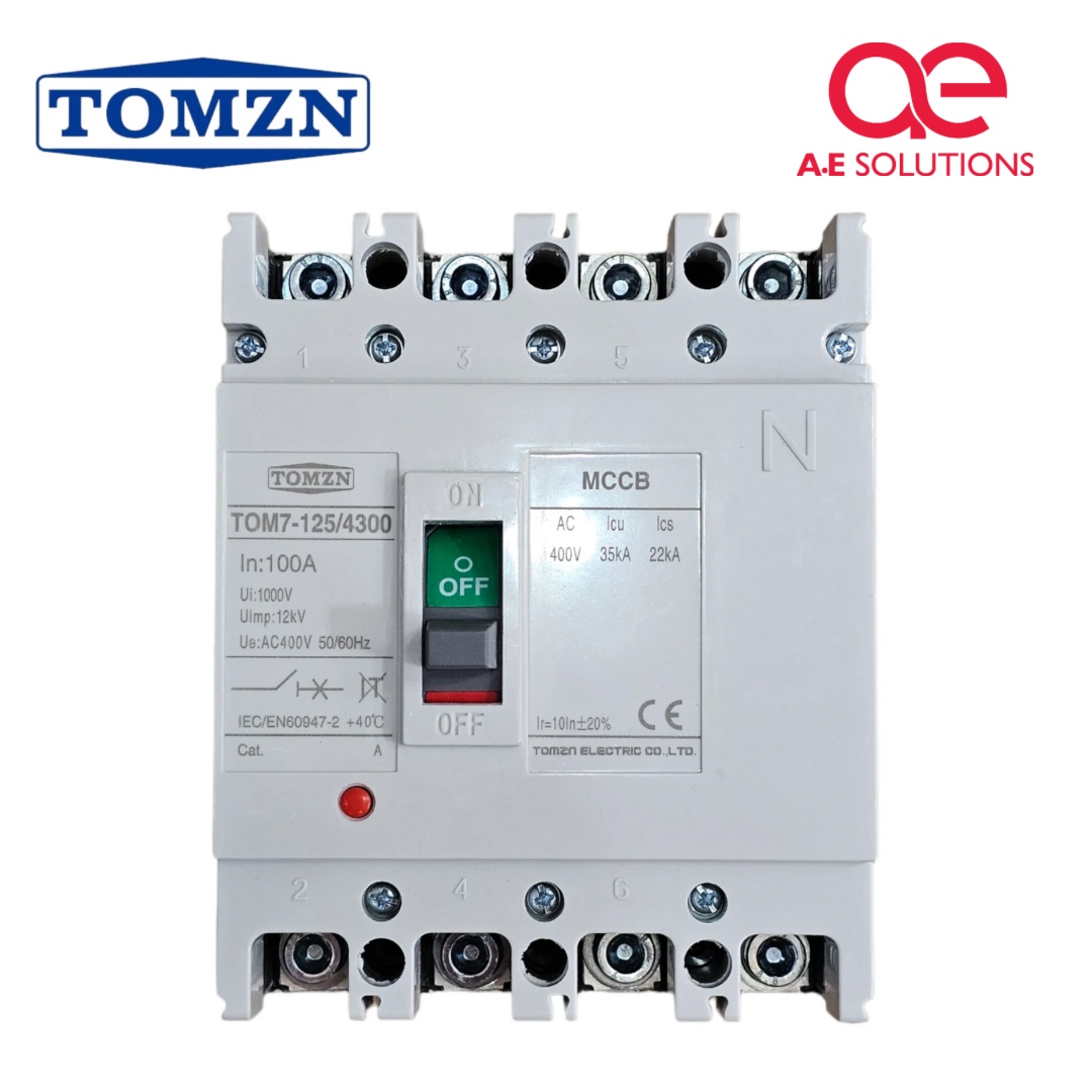 Tomzn TOM7-125/4300 100A 4P MCCB Breaker Three Phase Disconnector Switch - 100A