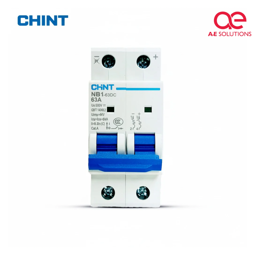 CHINT NB1-63DC 63A 500V DC Miniature Circuit Breaker (MCB)