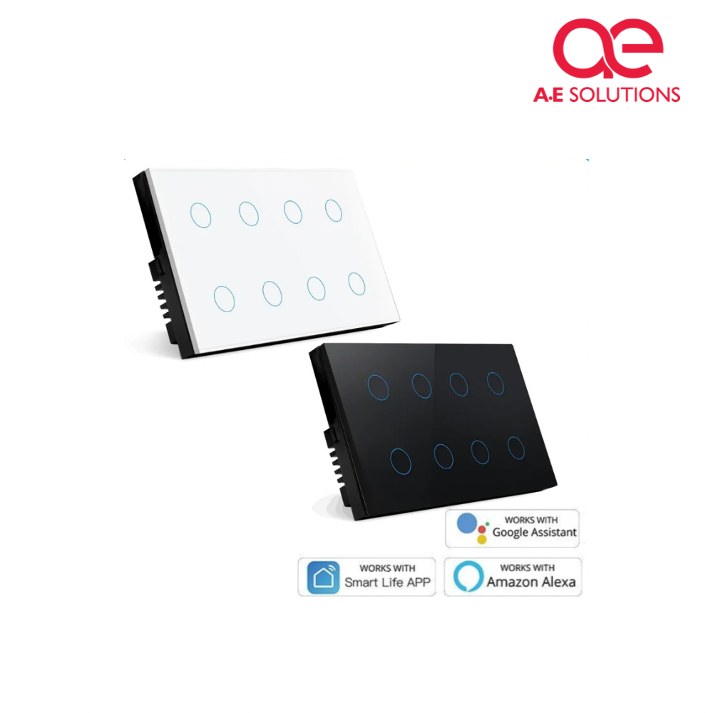8 Gang WiFi switch | White and Black WiFi switch
