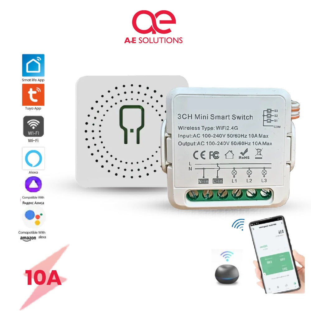 3CH Mini Smart WiFi Switch DIY Switch Module 10A