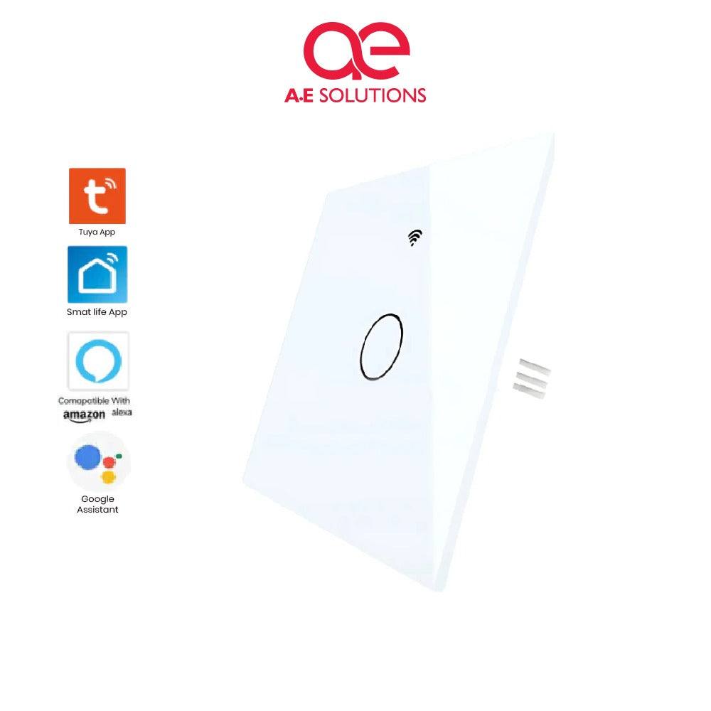 Smart Touch Switch Panel 1 Gang – Works with Alexa, Google Assistant | White