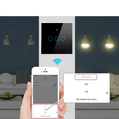 WiFi Touch Switch Panel 3 Gang – Works with Alexa, Google Assistant | Black