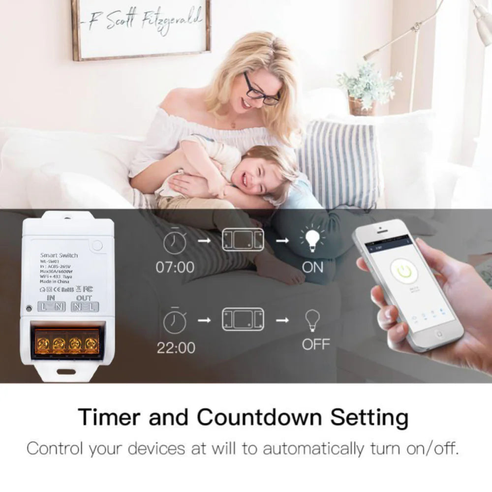 30A WiFi Smart Relay Switch With Power Monitor | Timer Switch For Geyser