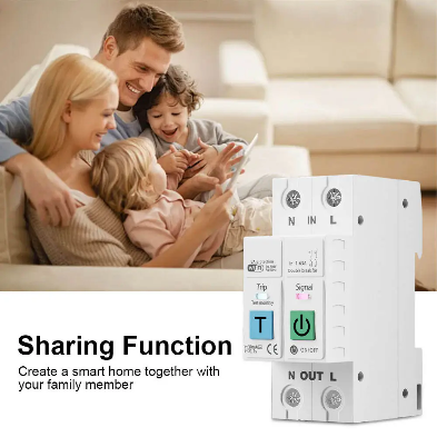 63A Smart Breaker – Tuya WiFi Energy Meter with Leakage Protection | (L / N) Disconnect