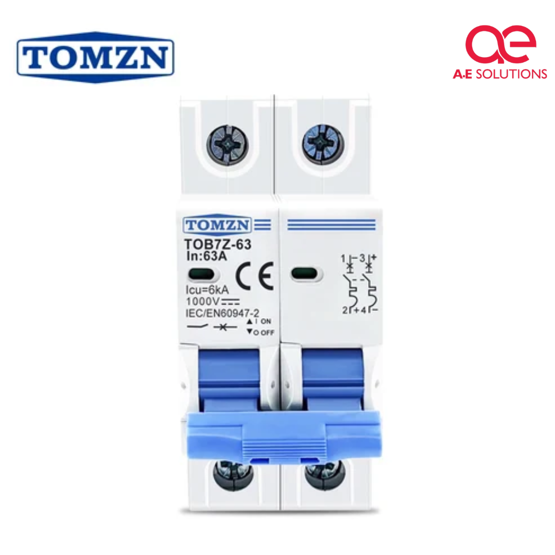 Tomzn 2P DC 1000V Solar Mini Circuit Breaker