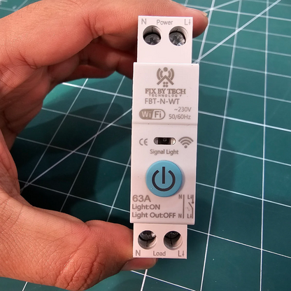 FBT-N-WT Single Phase Din Rail WiFi Smart Timer Switch – Remote Control & Scheduling Via App