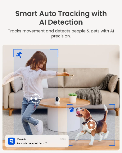 Reolink Indoor Security Camera E1 4MP – Smart 360° Home, Baby & Pet Monitoring