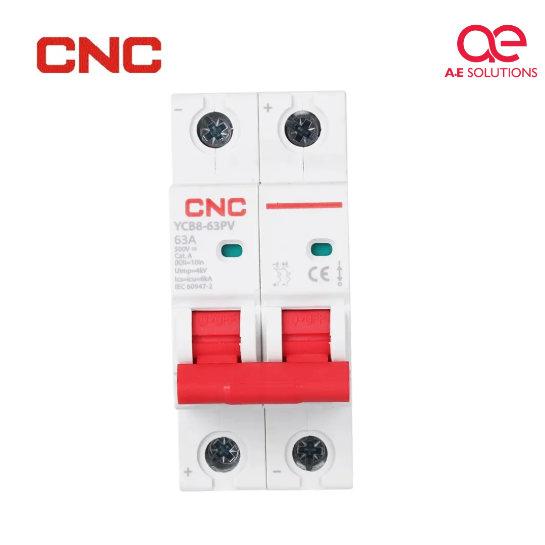 CNC YCB8-63PV 2P 500V DC MCB Solar Mini Circuit Breaker