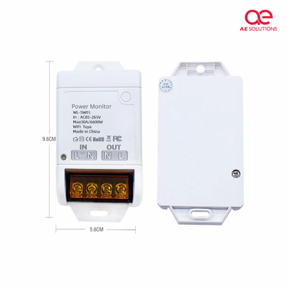 30A WiFi Smart Relay Switch With Power Monitor | Timer Switch For Geyser