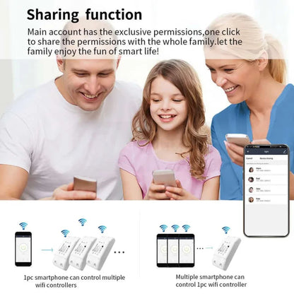 WiFi Remote Switch, AC90-250V 10A, Universal DIY Module for Smart Home Assistant