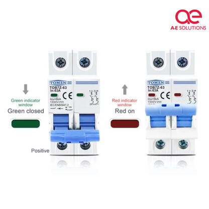 Tomzn 2P DC 1000V Solar Mini Circuit Breaker
