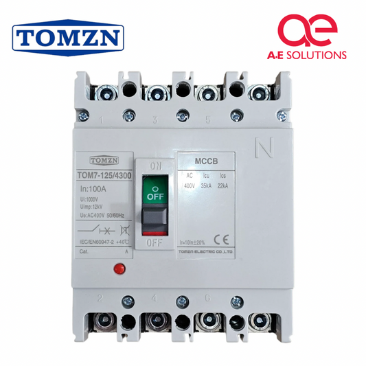 Tomzn TOM7-125/4300 100A 4P MCCB Breaker Three Phase Disconnector Switch - 100A