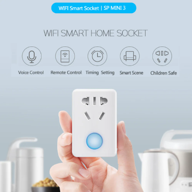 BroadLink SP3 Mini Smart WiFi Socket Plug with Timer & Remote Control for Home Automation