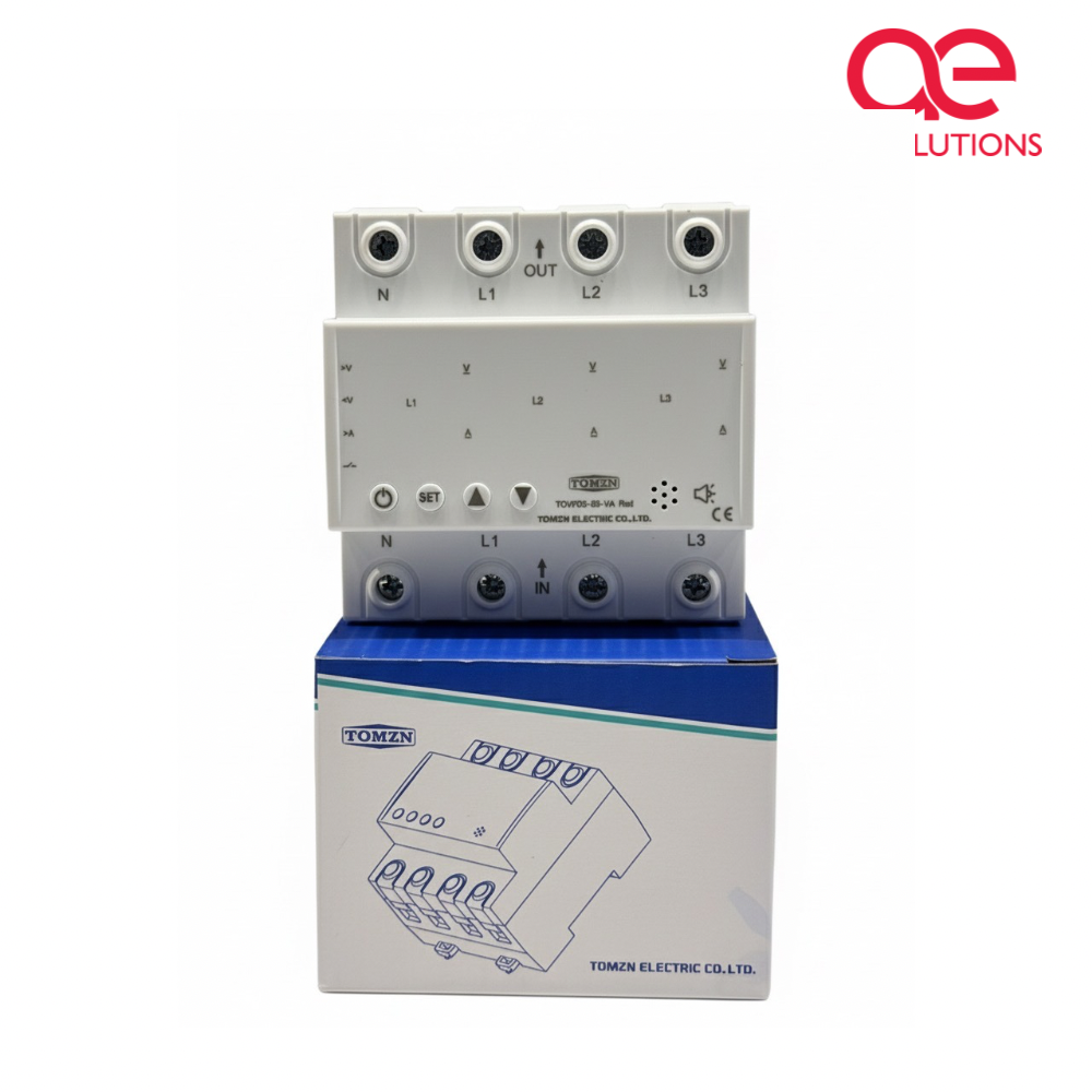 Tomzn TOVPD3-VA 3Phase 63 Amp 4 Pole Voltage And Current Protector