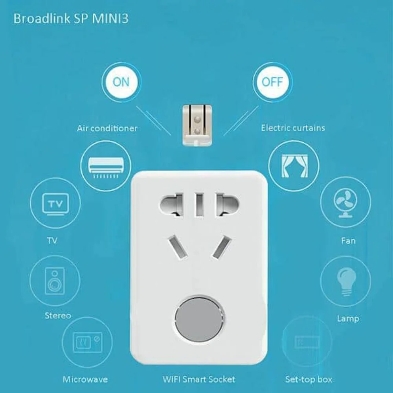 BroadLink SP3 Mini Smart WiFi Socket Plug with Timer & Remote Control for Home Automation