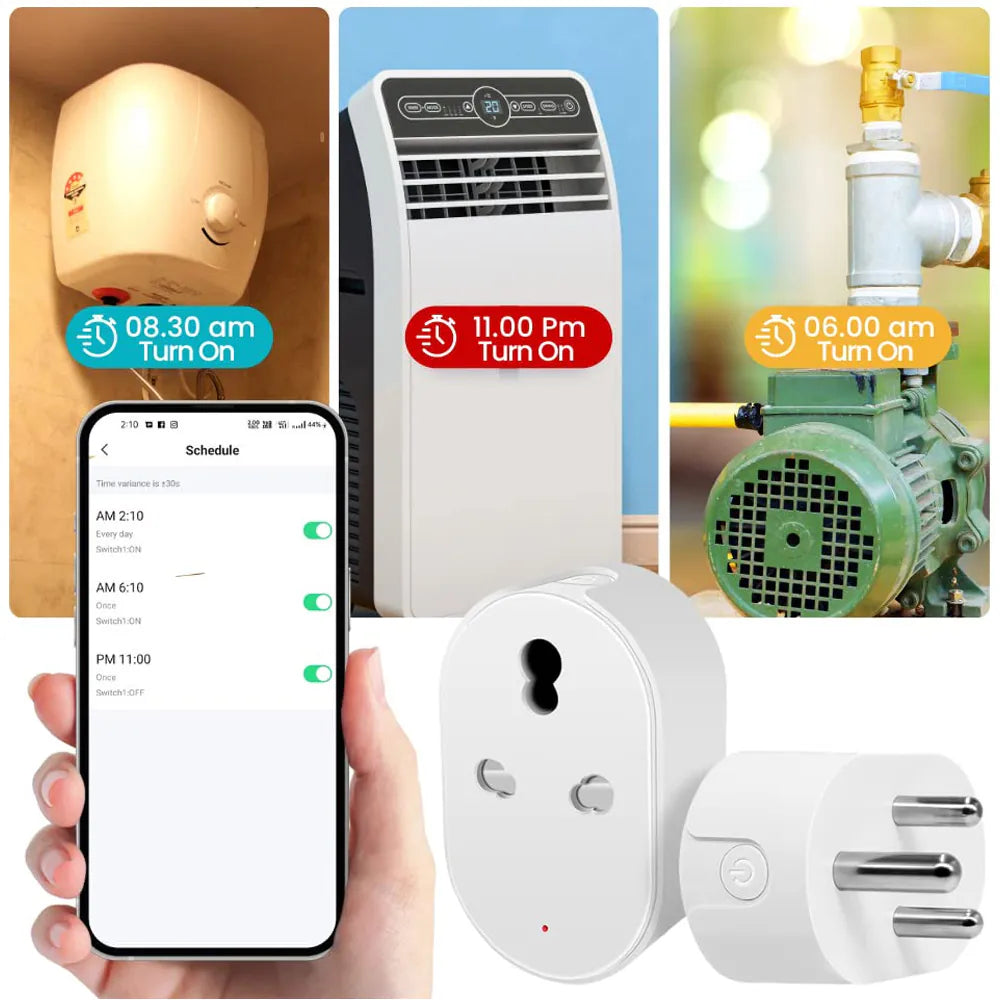 Smart 16A WiFi Power Plug | 3 Pin Smart Plug Switch | Watt Meter