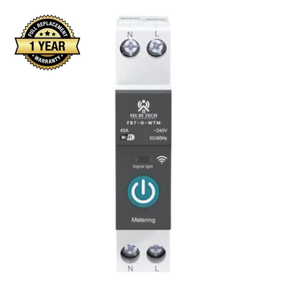 FBT-G-WTM Single Phase Din Rail WIFI Smart Energy Meter Timer Power Consumption Monitor Kwh Wattmeter Black