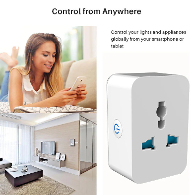 Universal 15A Smart Plug – WiFi Socket with Voice Control Alexa & Google Home – US Plug