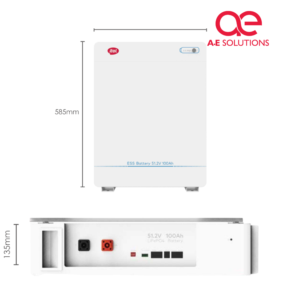 Itel 51.2v 100ah 5.12kwh Wall Mounted Lithium Battery