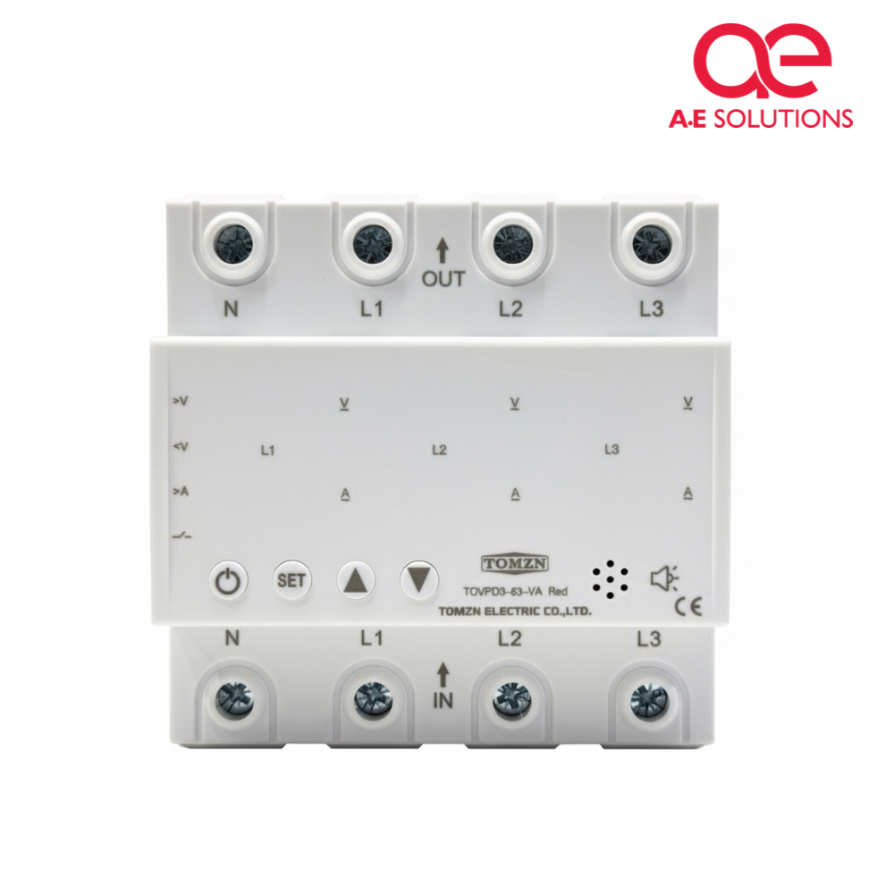 Tomzn TOVPD3-VA 3Phase 63 Amp 4 Pole Voltage And Current Protector