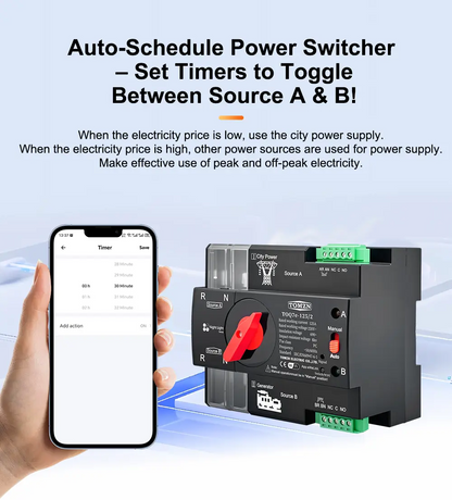 Tomzn Smart WiFi ATS Dual Power Automatic Change Over 125A