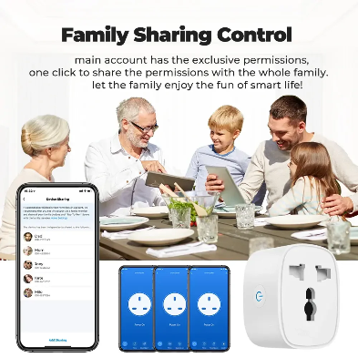 Tuya 16A WiFi Plug – Smart Universal Socket with Voice Control & Timer – UK Plug