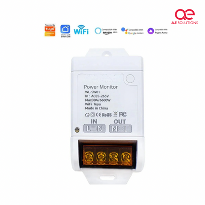30A WiFi Smart Relay Switch With Power Monitor | Timer Switch For Geyser