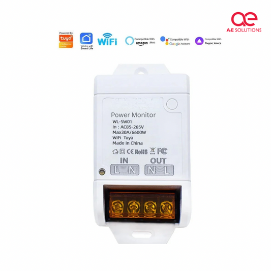 30A WiFi Smart Relay Switch With Power Monitor | Timer Switch For Geyser