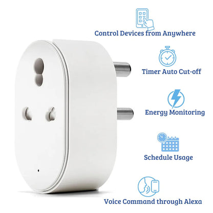 Smart 16A WiFi Power Plug | 3 Pin Smart Plug Switch | Watt Meter