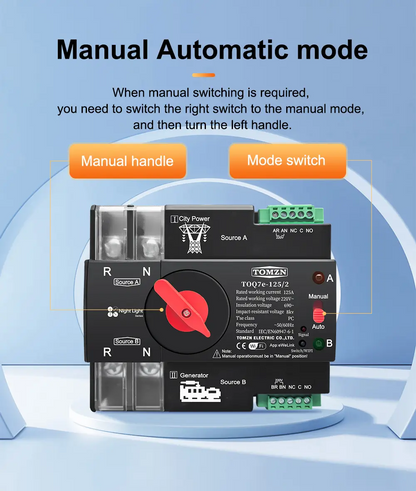 Tomzn Smart WiFi ATS Dual Power Automatic Change Over 125A