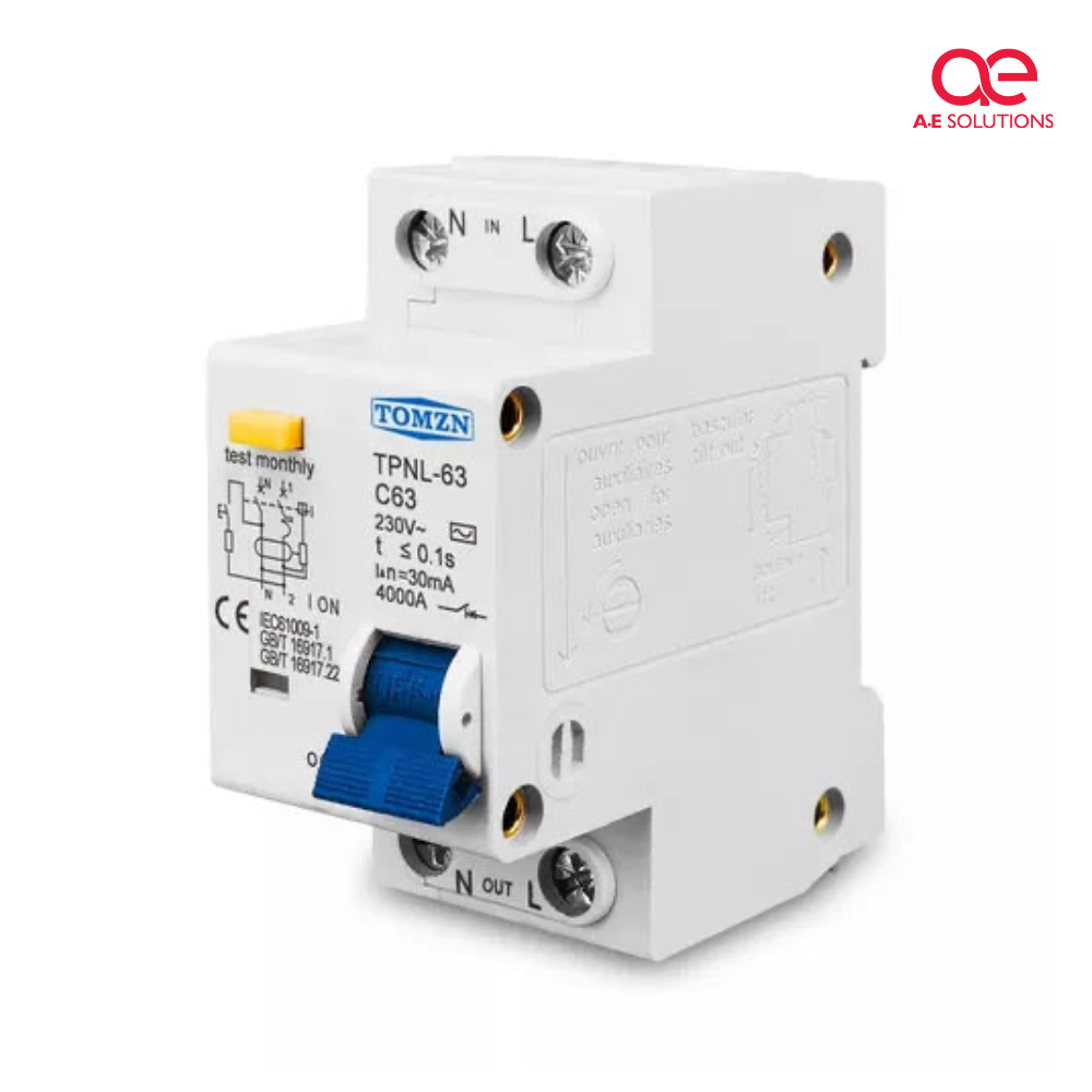 Tomzn TPNL63 C63 RCBO Amp Residual Current Circuit Breaker With Current Leakage Protection