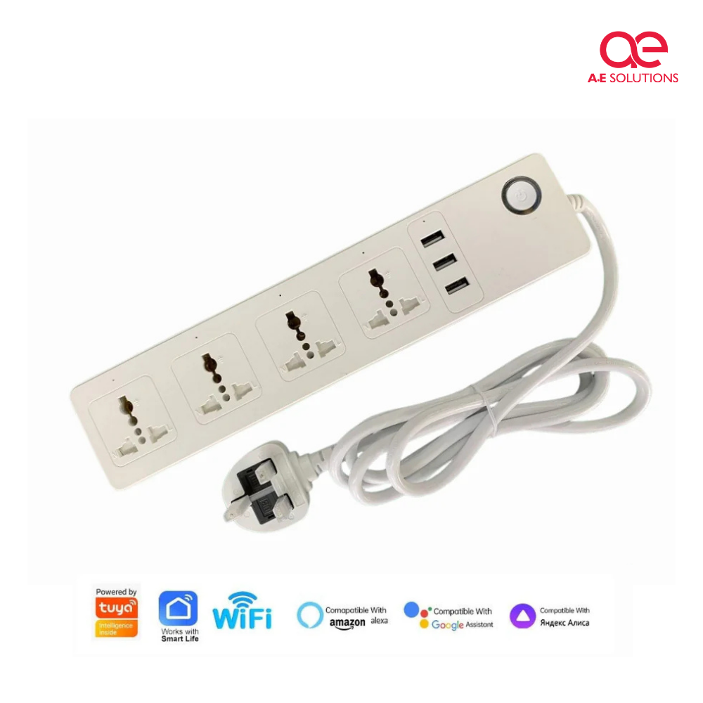Smart Home Universal Power Strip – Tuya WiFi Power Hub with App Remote Control for Alexa & Google Home