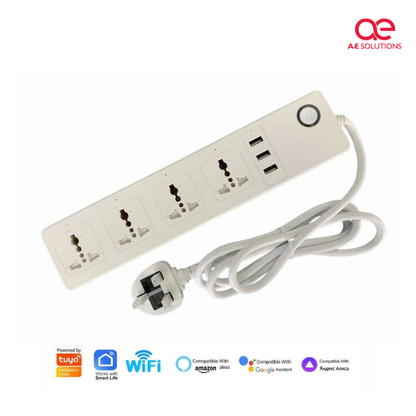 Smart Home Universal Power Strip – Tuya WiFi Power Hub with App Remote Control for Alexa & Google Home