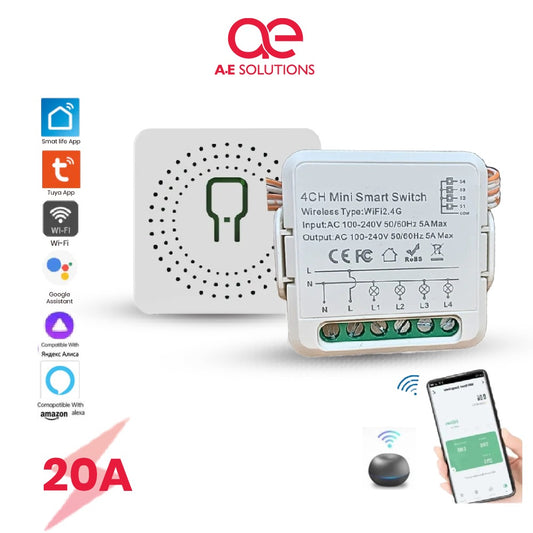 4CH Mini Smart WiFi Switch DIY Switch Module 20A