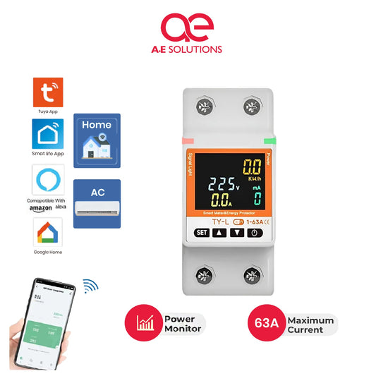 Smart Energy Saving Circuit Breaker 63A Smart WiFi Breaker | Current Leakage NEP63